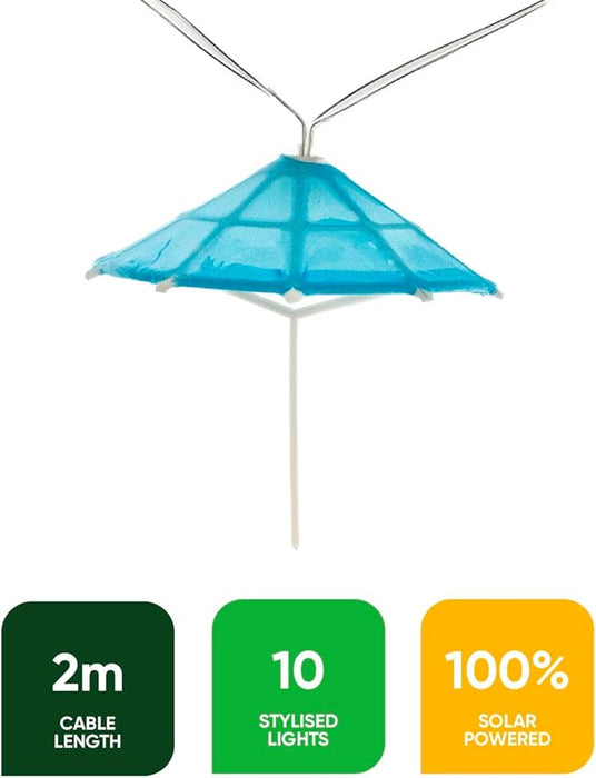 Gardenwize 2M 10pc Cocktail Umbrella String Lights