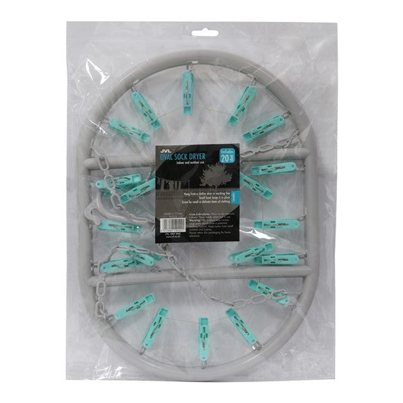 JVL Oval Sock Dryer Incl. 20 Pegs