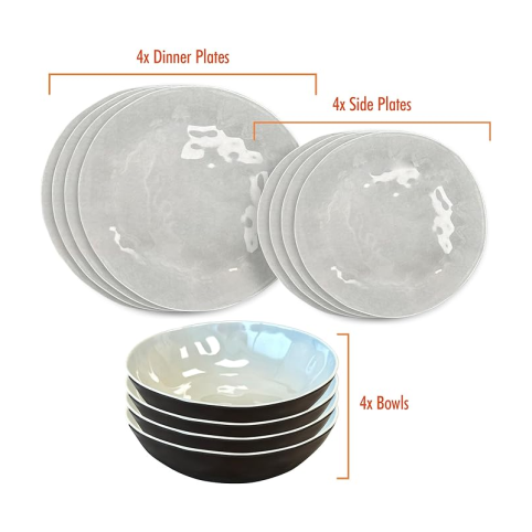 Liberty Capri 12 Piece Melamine Dinner Set