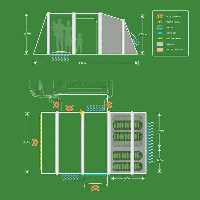 Holawild Airtek Redwood 4.0 Air Driveaway Awning