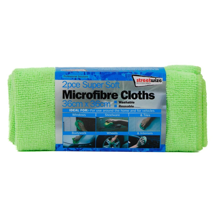 Streetwize 2pk Microfibre Glass Towel
