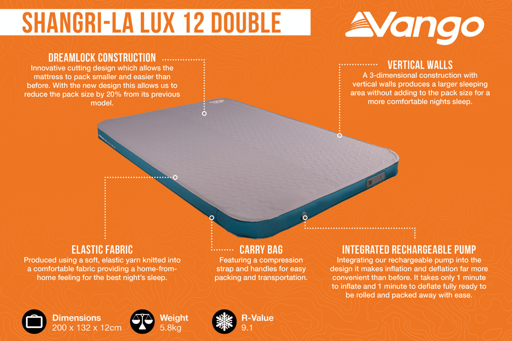 Vango Shangri-La Lux 12 Double Self Inflating Mattress