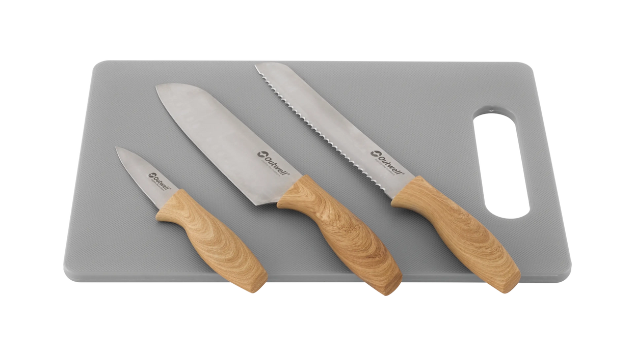 Outwell Caldas Knife Set with Cutting Board