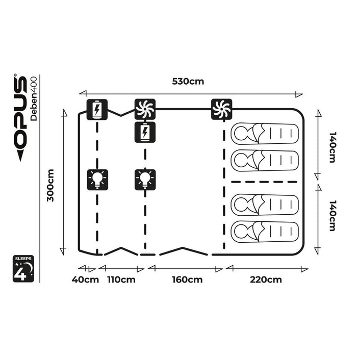 OPUS Deben 400 Smart Air Tent (Inc. Carpet and Footprint)