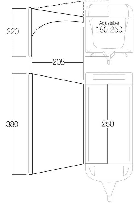 Vango Airbeam Sky Canopy For Caravan & Motorhome 2.5m