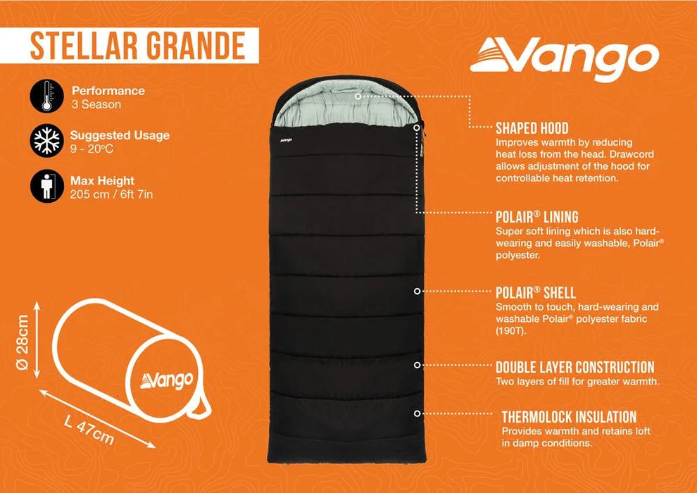Vango Stellar Grande Black Sleeping Bag