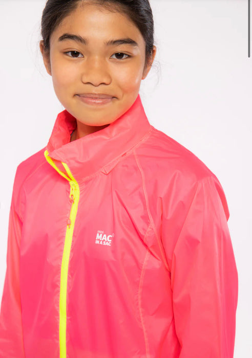 Mac In A Sac Jacket Kids Neon Pink