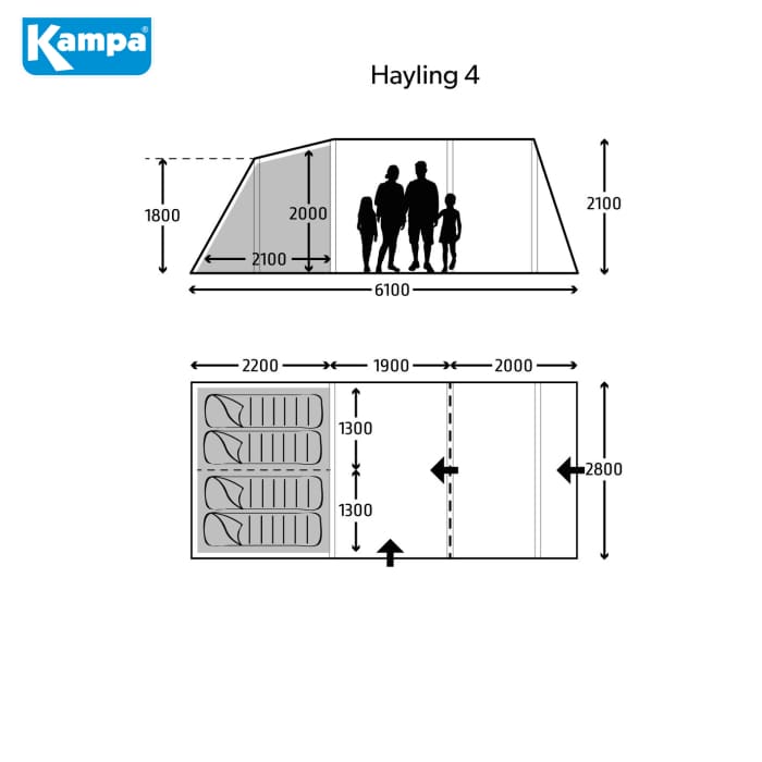 Kampa Hayling 4 Poled - Tents