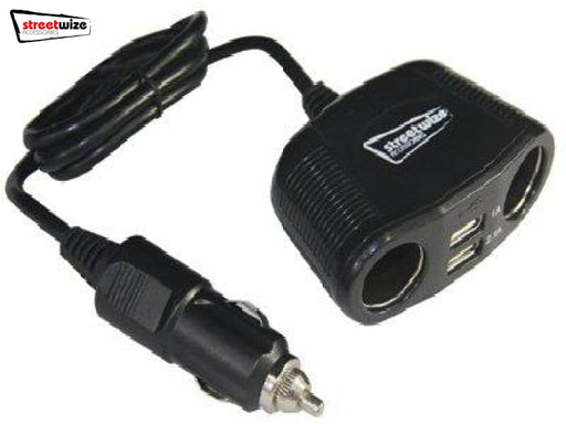 Streetwize 12/24V Twin Sockets With Twin USB Adapters - 