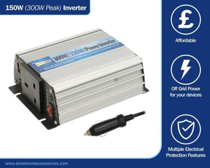 Streetwize 150 Watt DC to AC Power Inverter