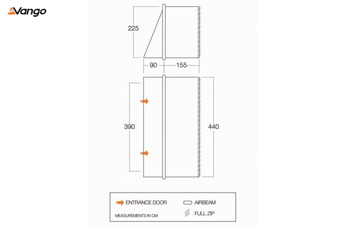 Vango Zipped Front Awning - SentElite - TA101 - Tahiti/Anantara/Ventana